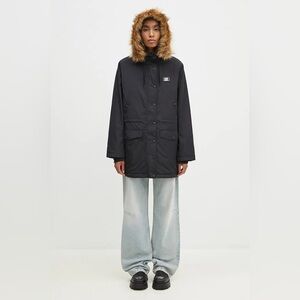 NWT Vans The Original jacket Parka Wm Tanner Hood Faux Fur Black Oversized Sz XS